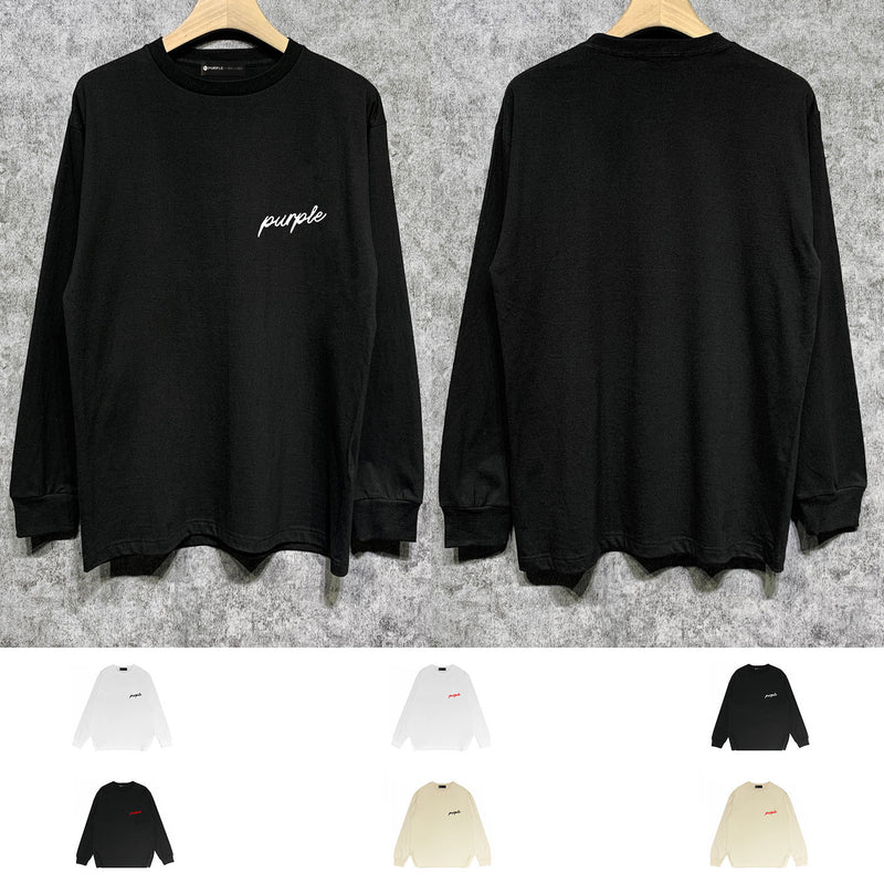 Purple Brand Long Sleeve T-Shirt Fashion Loose Long Sleeve Top