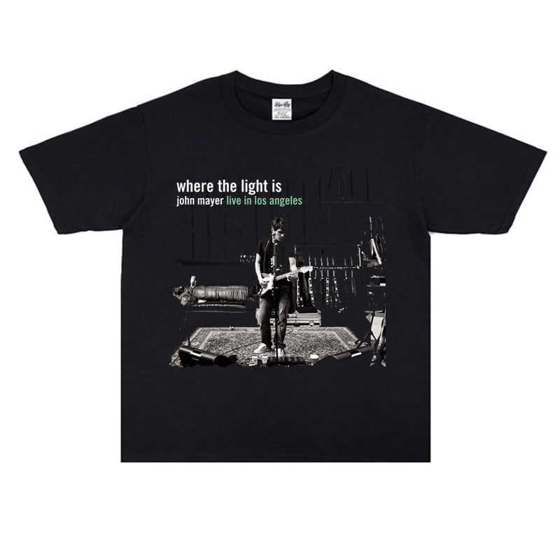 Rock Star T Shirt Singer John Mayer Rock Print T-shirt Short Sleeve Loose Cotton