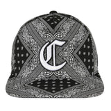 Trendy flat brimmed hat cashew pattern sun shade