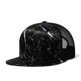 Trendy flat brimmed hat mesh breathable summer