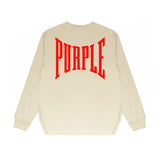 Purple Brand Long Sleeve T-Shirt Fashion Loose Long Sleeve Top