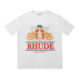 Rhude T Shirt Parrot Wheat Ear Letter Print Short Sleeve T-Shirt