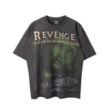 Men Vintage T-Shirts Vintage Wash Short Sleeve Hip Hop