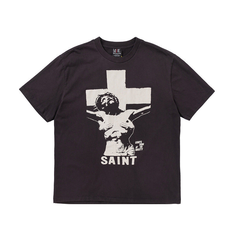 Mens Vintage T-Shirts SAINT MICHAEL CHO Cross Print Vintage