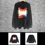Purple Brand Distressed Long Sleeve Shirt Fashion Distressed Loose Long-sleeved Top