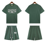 Denim Tears Outfit: T Shirt/Shorts (Separate Purchase Options) Short Sleeve T-shirt Men and Women Sports Shorts Suit