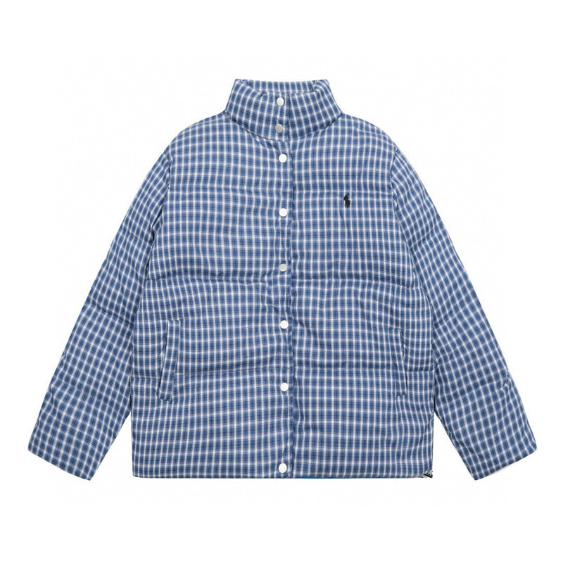 Ralph Lauren Coat Ralph Lauren Pony Embroidery Loose Thermal Plaid Down Jacket