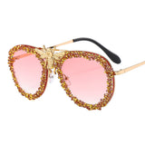 Trendy punk glasses diamond retro