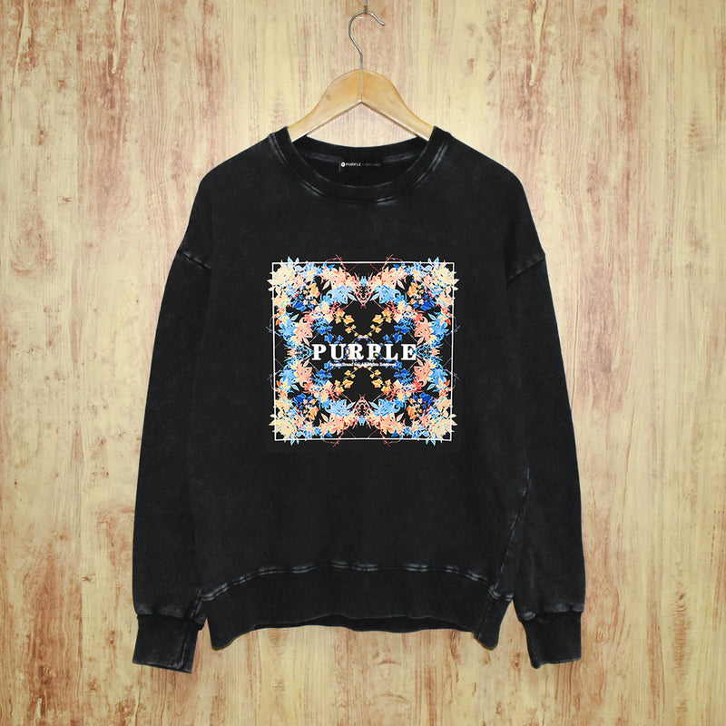 Purple Brand Distressed Sweatshirt Retro Vintage Crew Neck Sweater