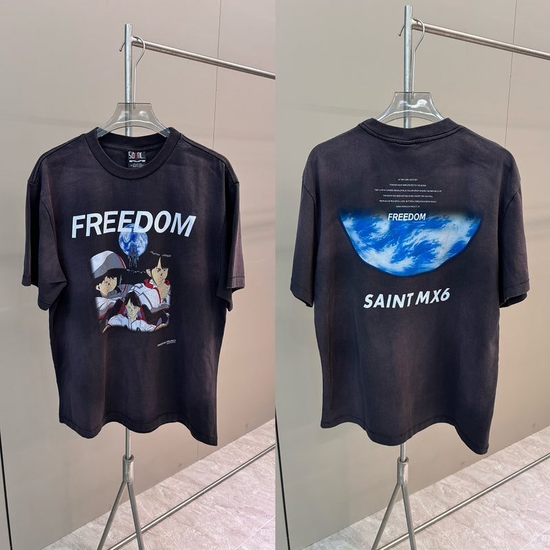 Mens Vintage T-Shirts "Space Battleship Yamato" Animation Saint Michael Tee