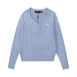 Ralph Lauren Knitted sweaters Vintage V-neck twisted embroidered wool bottomed knitted sweater
