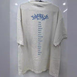 Mens Vintage T-Shirts SAINT MICHAEL Mecha Print Short Sleeves Old Loose