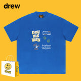 Drew T Shirts T-shirt Short Sleeve Loose round Neck Short Sleeve