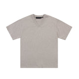 Fog Essentials T Shirts Spring/Summer FOG Season 9 Double Line Flocking Letter V-Neck Short Sleeves