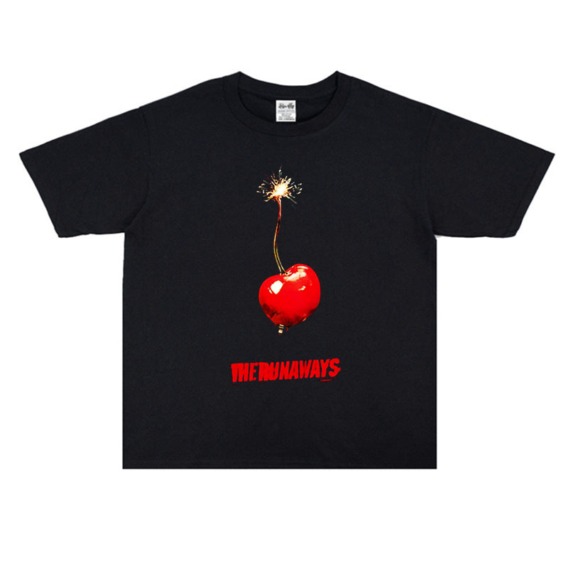 Rock Star T Shirt European and American Rock Escape Band the Runaways Printing Pure Cotton Loose T-shirt Men and Women