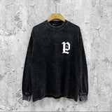 Purple Brand Distressed Long Sleeve Shirt Fashion Distressed Loose Long-sleeved Top