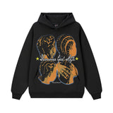 Vintage Hoodie American Street Hooded Sweater Vintage Crew Neck Sweater