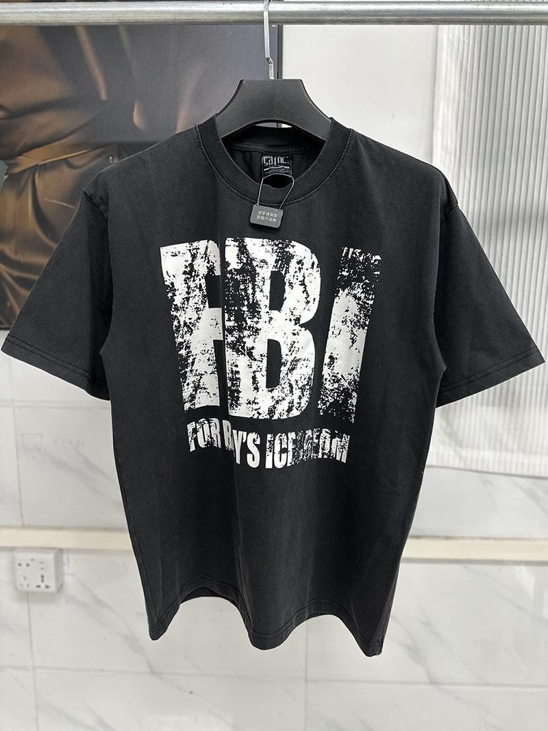 Men Vintage T-Shirts Saint Michael "FBI"