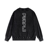 Purple Brand Distressed Sweatshirt Retro Vintage Crew Neck Sweater