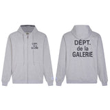 Gallery Dept Hoodie Alphabet Slogan Cardigan Hooded Sweater