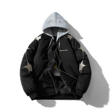 Mens Vintage Jackets Padded Jacket Autumn and Winter Thickened Baseball Jacket Cotton Jacket