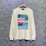 Purple Brand Long Sleeve T-Shirt Fashion Loose Long Sleeve Top