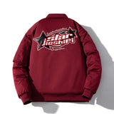 Mens Vintage Jackets Air Force Flight Suit Hooded Jacket Padded Baseball Suit