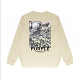 Purple Brand Long Sleeve T-Shirt Fashion Loose Long Sleeve Top