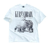 Men Vintage T-Shirts Cobain Vintage Short Sleeve Nirvana Band Vintage Wash