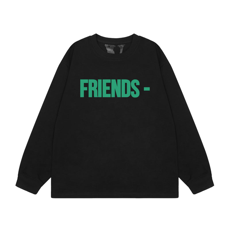 Vlone Sweatshirts Autumn and Winter Green Big V Letter Crew Neck
