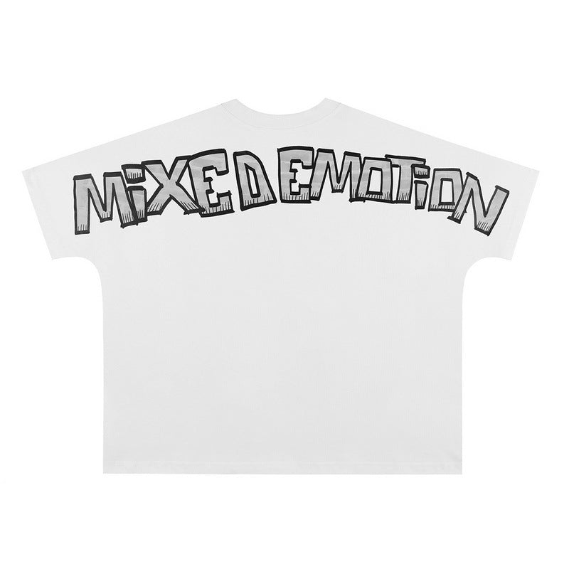 Mixed Emotion T-Shirt MIXED EMOTION Boxy Crew Neck Loose Short Sleeve