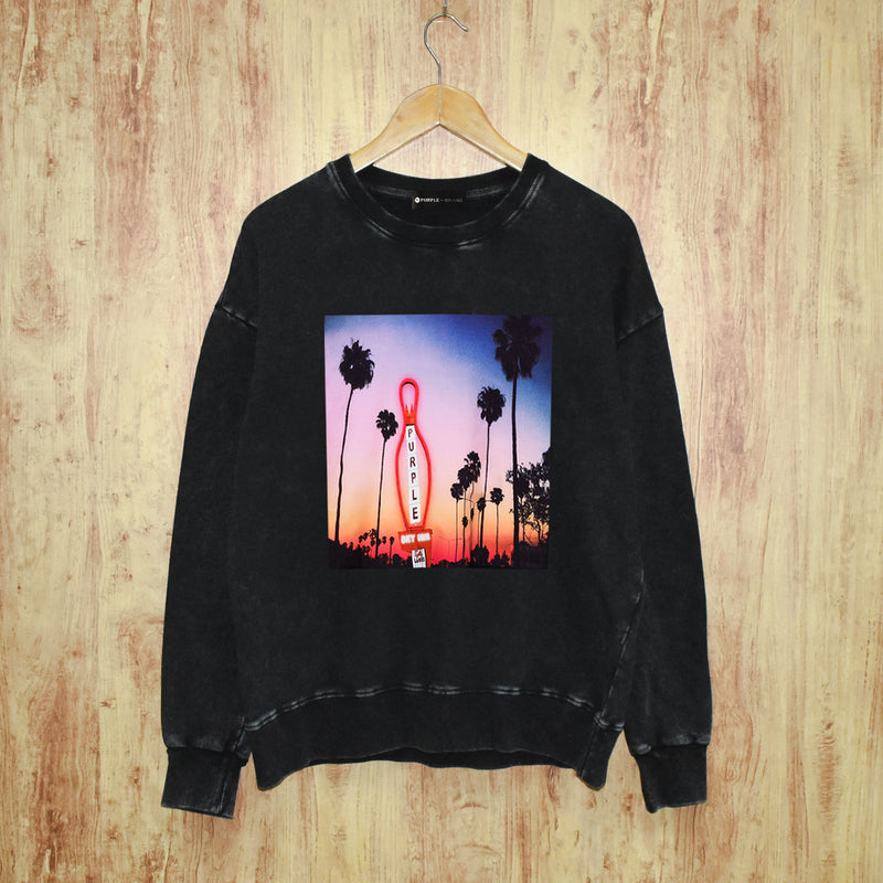 Purple Brand Distressed Sweatshirt Retro Vintage Crew Neck Sweater