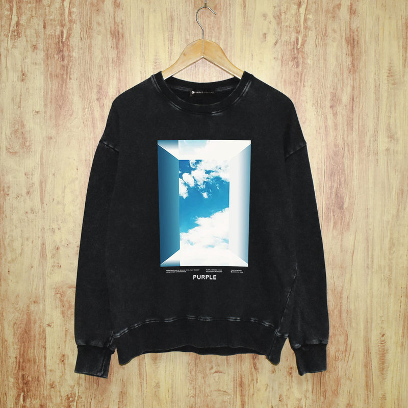 Purple Brand Distressed Sweatshirt Retro Vintage Crew Neck Sweater