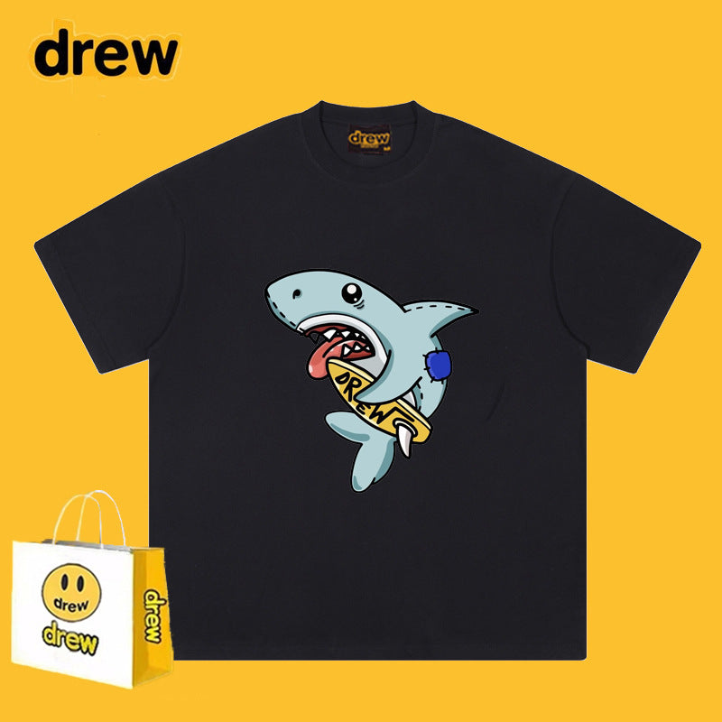 Drew T Shirts T-shirt Cotton Short Sleeve Male Shark