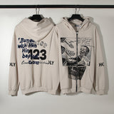 Cardigan Baseball Jacket Autumn and Winter Letter Vintage Print Zipper Cardigan Hoodie