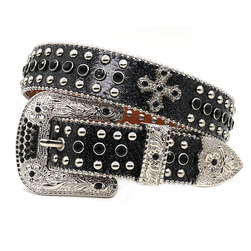 Hip-hop punk rhinestone belt punk style