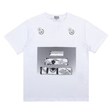 C.e t shirts character pattern letter printing round neck pullover short sleeves