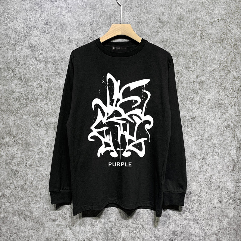 Purple Brand Long Sleeve T-Shirt Fashion Loose Long Sleeve Top