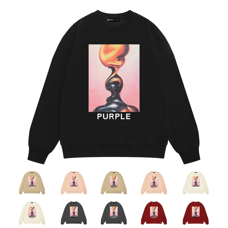 Purple Brand Sweatshirt Loose Crew Neck Sweater