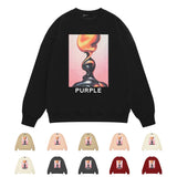 Purple Brand Sweatshirt Loose Crew Neck Sweater