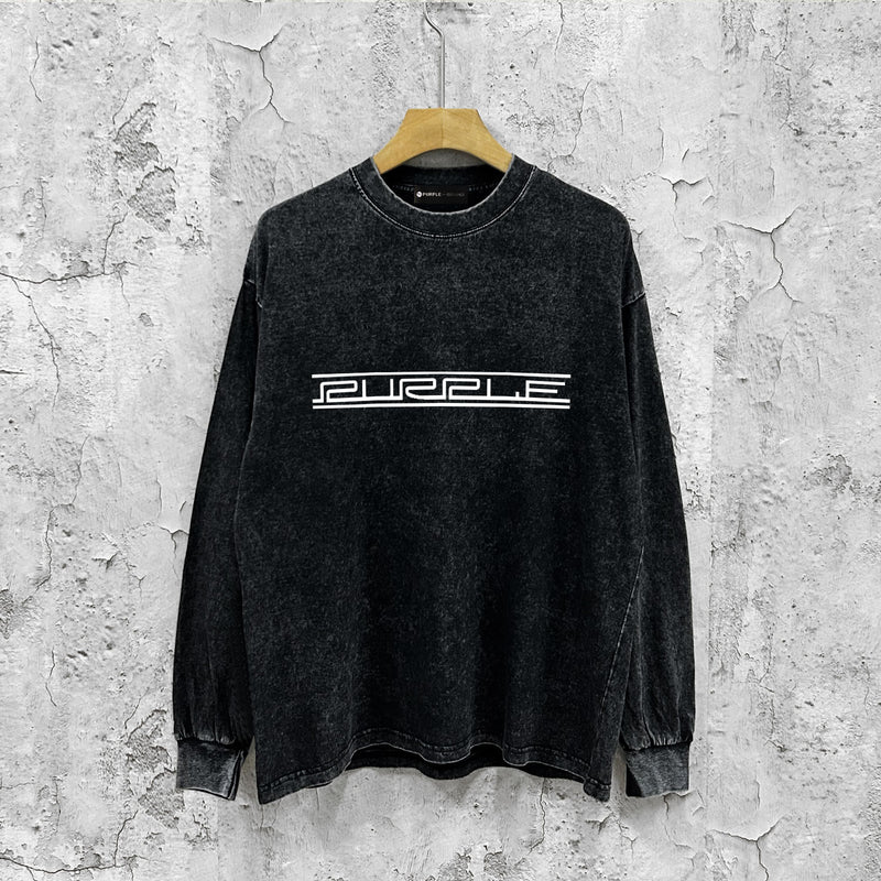 Purple Brand Distressed Long Sleeve Shirt Fashion Distressed Loose Long-sleeved Top