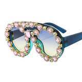 Trendy punk glasses double beam oval