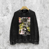 Purple Brand Distressed Sweatshirt Retro Vintage Crew Neck Sweater