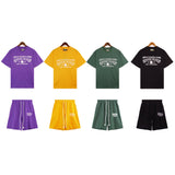 Denim Tears Outfit: T Shirt/Shorts (Separate Purchase Options) Short Sleeve T-shirt Men and Women Sports Shorts Suit