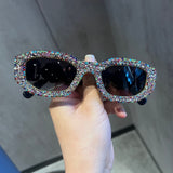 Trendy punk glasses with diamonds