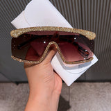 Trendy punk glasses retro one-piece uv protection