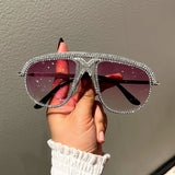 Trendy punk glasses diamond retro
