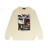 Purple Brand Long Sleeve T-Shirt Fashion Loose Long Sleeve Top