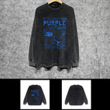 Purple Brand Distressed Long Sleeve Shirt Fashion Distressed Loose Long-sleeved Top
