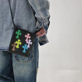 Chh Chrome Heart Leather Bag Colored Leather Cross